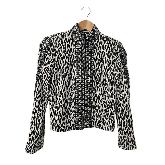 Marchesa Voyage Animal Print Jacket - Picture 1 of 10